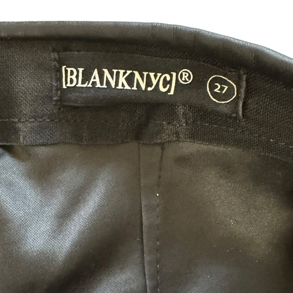 Blank NYC Vegan Leather Pull‎ On Holiday NYE Chic Skinny Ankle Pants Black - Picture 9 of 14